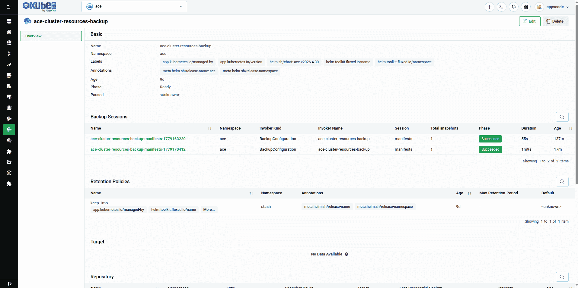 KubeDB management console screenshot 2